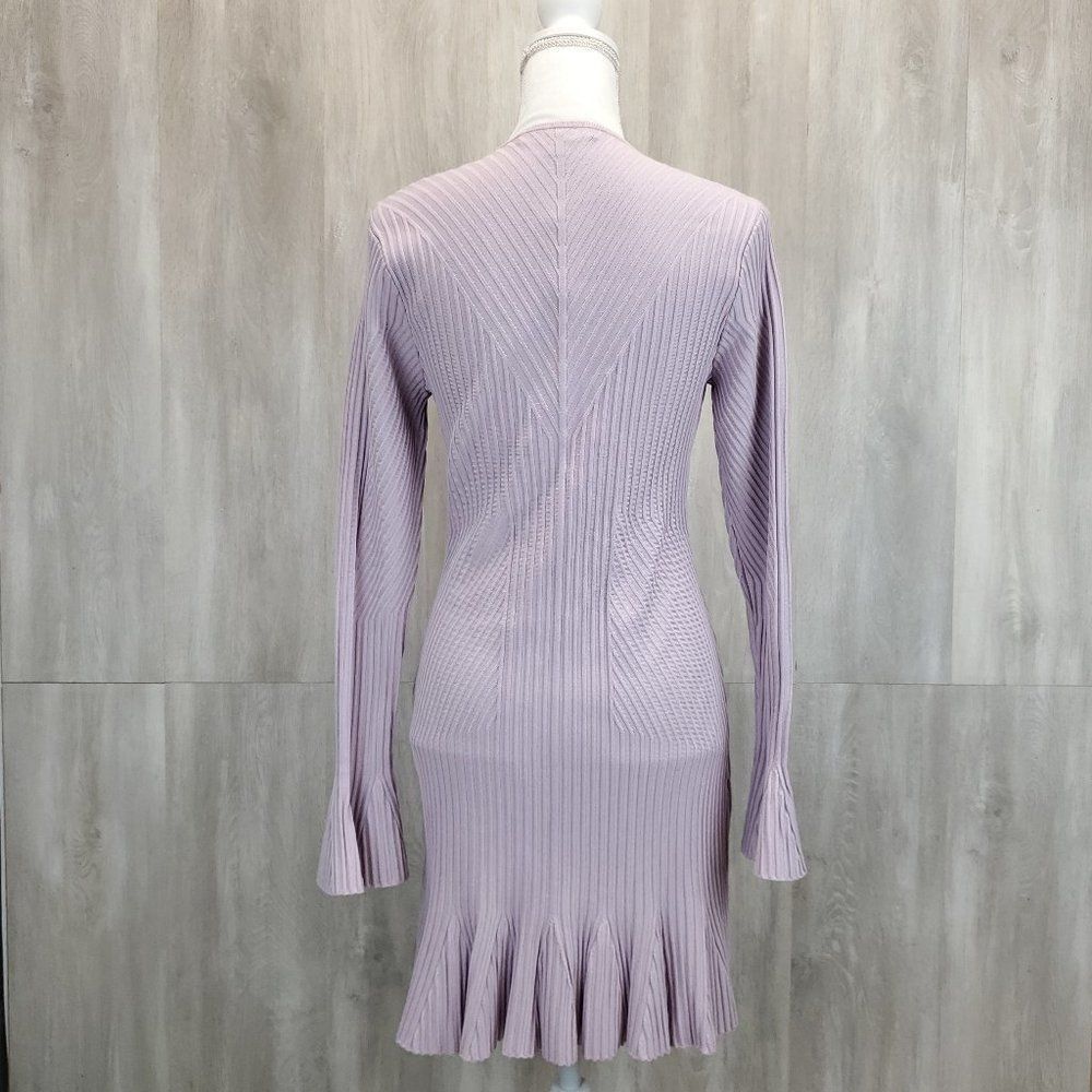 NWT Jonathan Simkhai Rib Knit V-Neck Dress Directional purple sz L - Picture 8 of 14